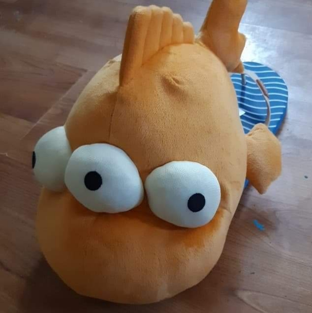Simpson's 3 EYE Radioactive fish Stuffed Animal Universal Studio toy plush